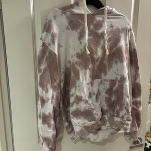 Tie-Dye Hoodie in Brown and White